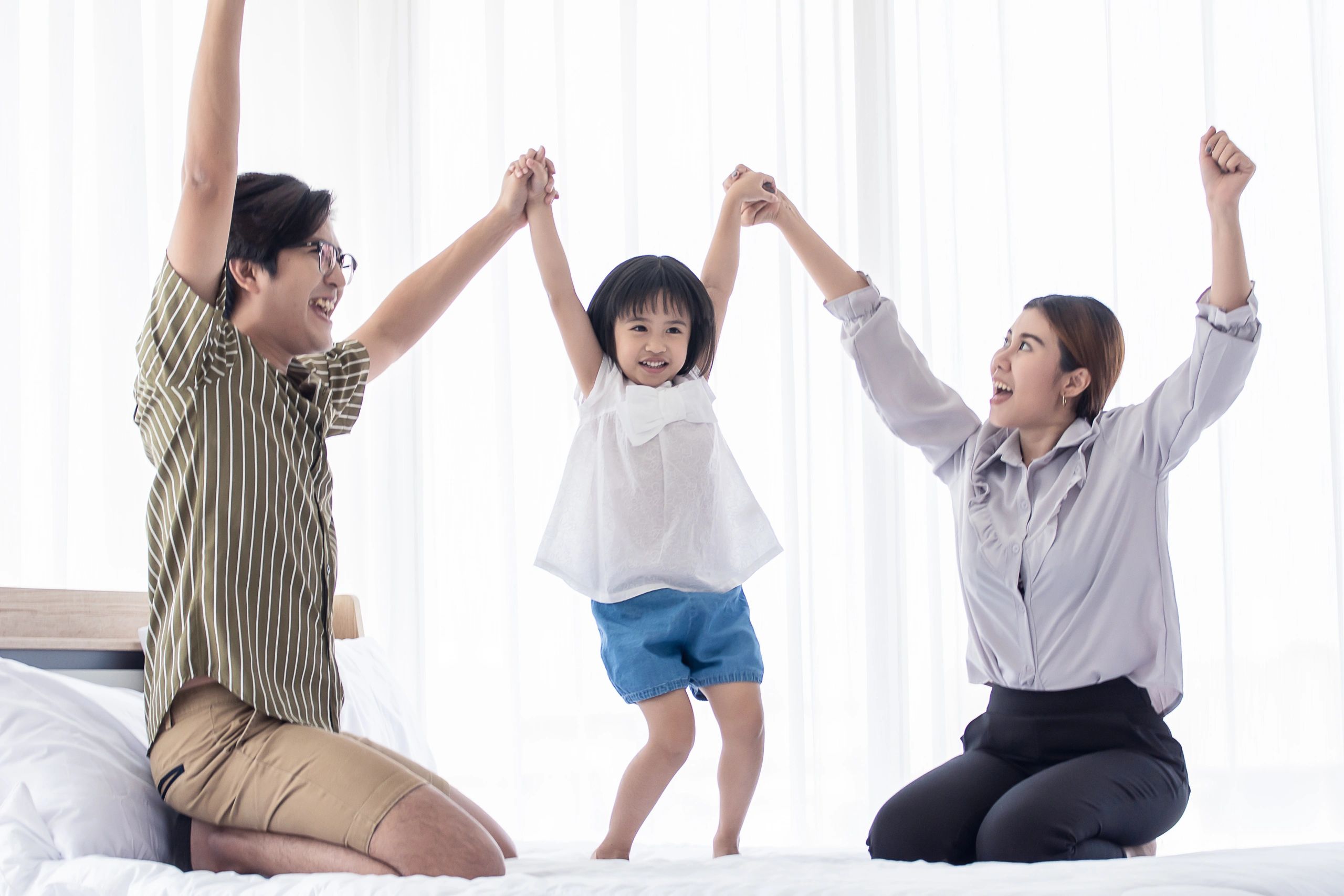 Happy family spending time together on holiday