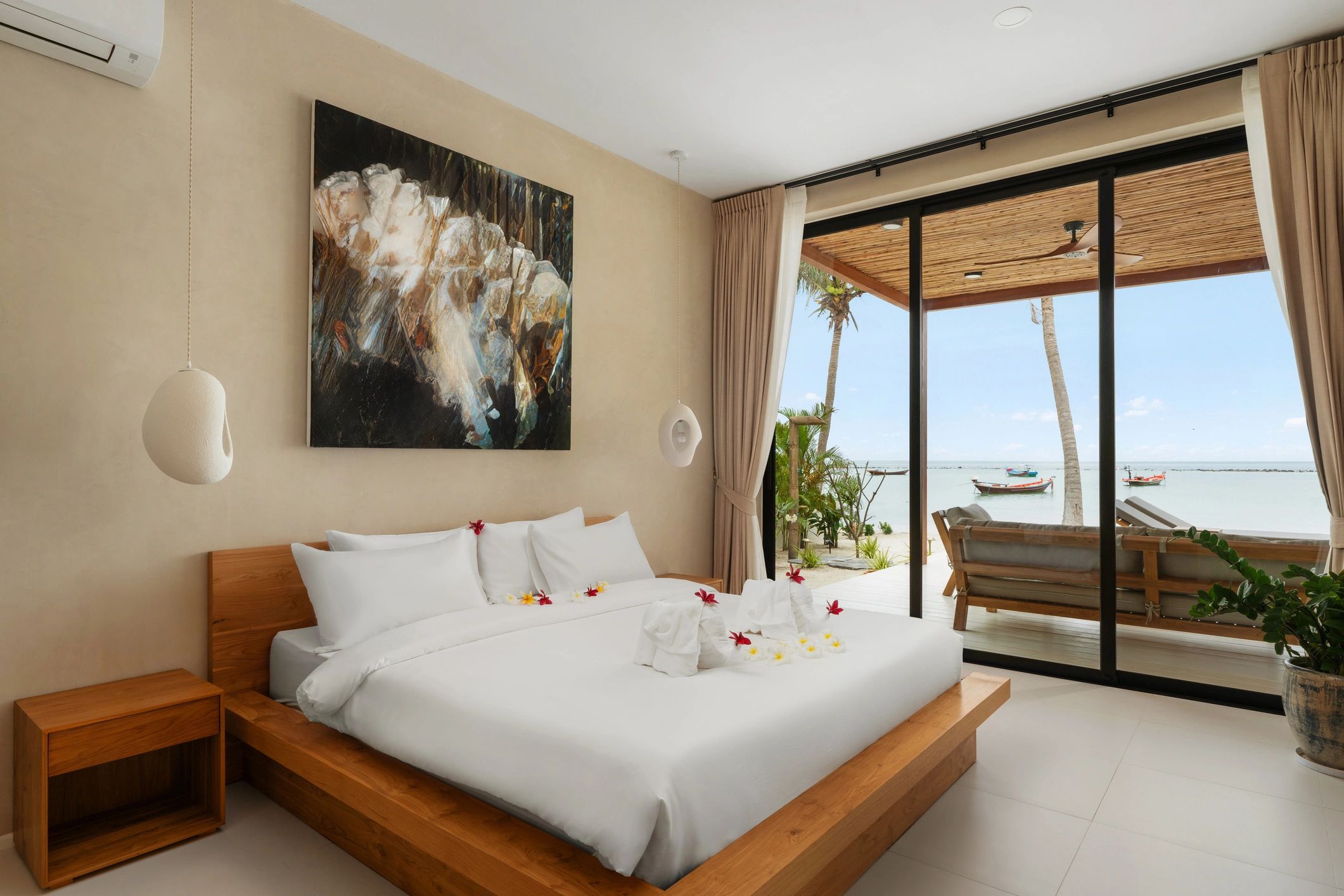 Comfortable modern bedroom interior