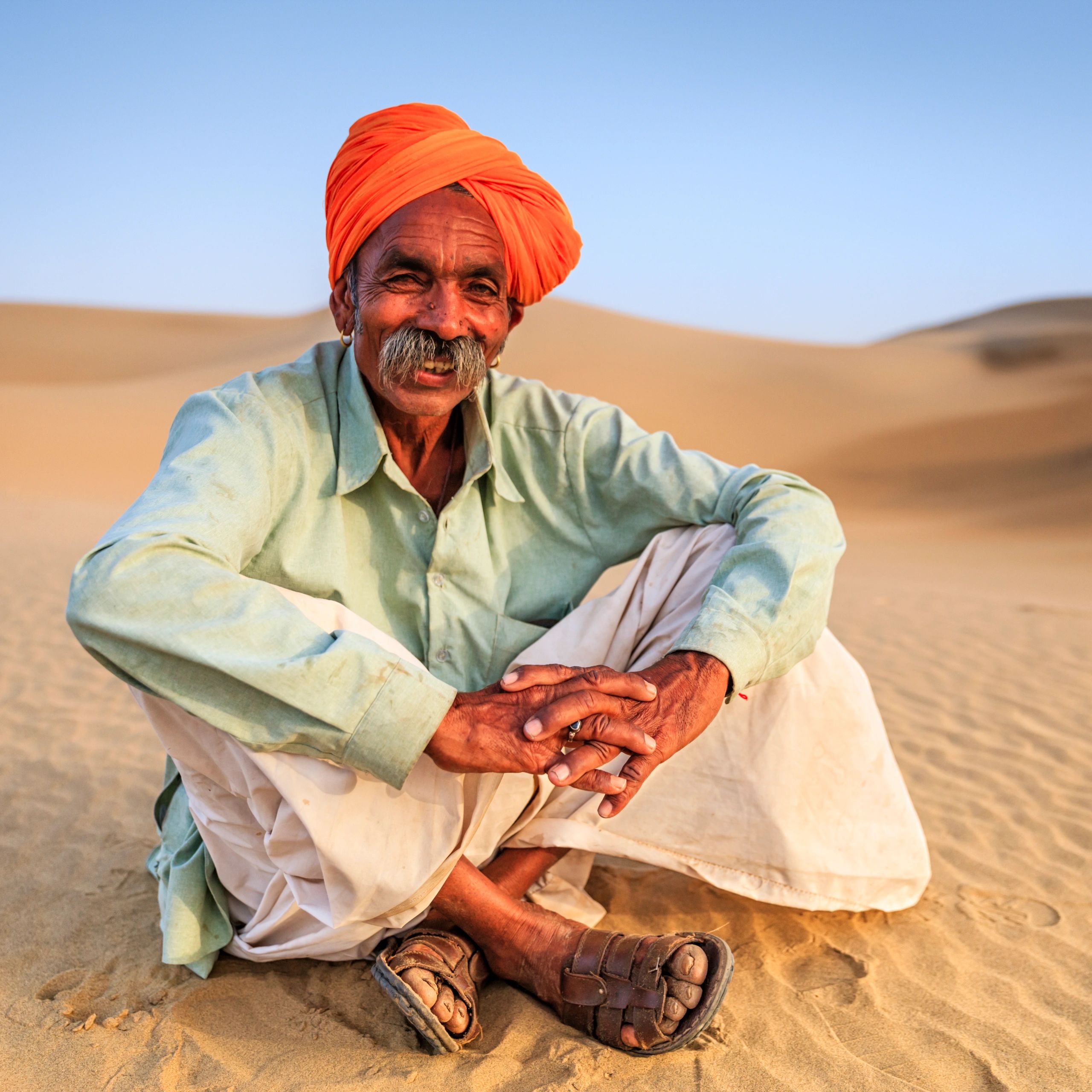 Smiling traveler portrait